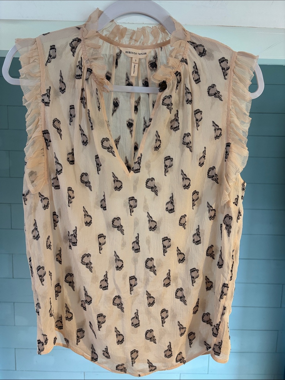 Rebecca‎ Taylor Tulip Clip Silk-Blend Top
